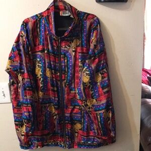 EVR Colorful Patterned Women's Windbreaker 100% Silk